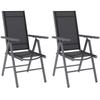 Set of 2 Folding Garden Chairs, Aluminium Frame Outdoor Dining Chairs with Breathable Mesh Back and Seat