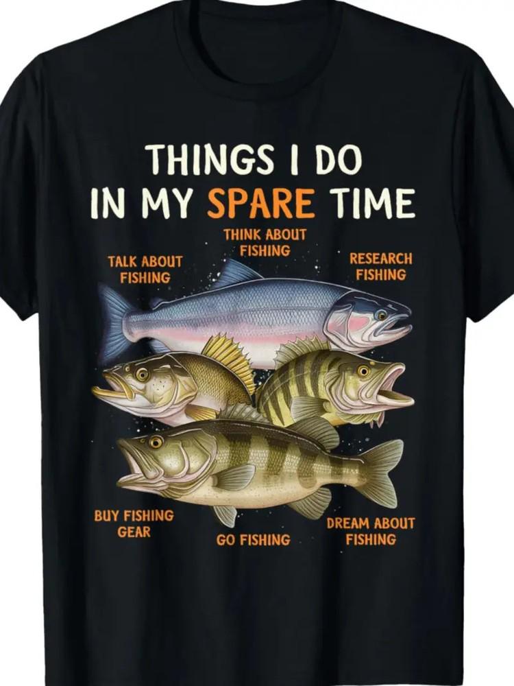 

Men s Funny Fishing Graphic T-Shirt - THINGS I DO IN MY SPARE TIME Design, Bas XL