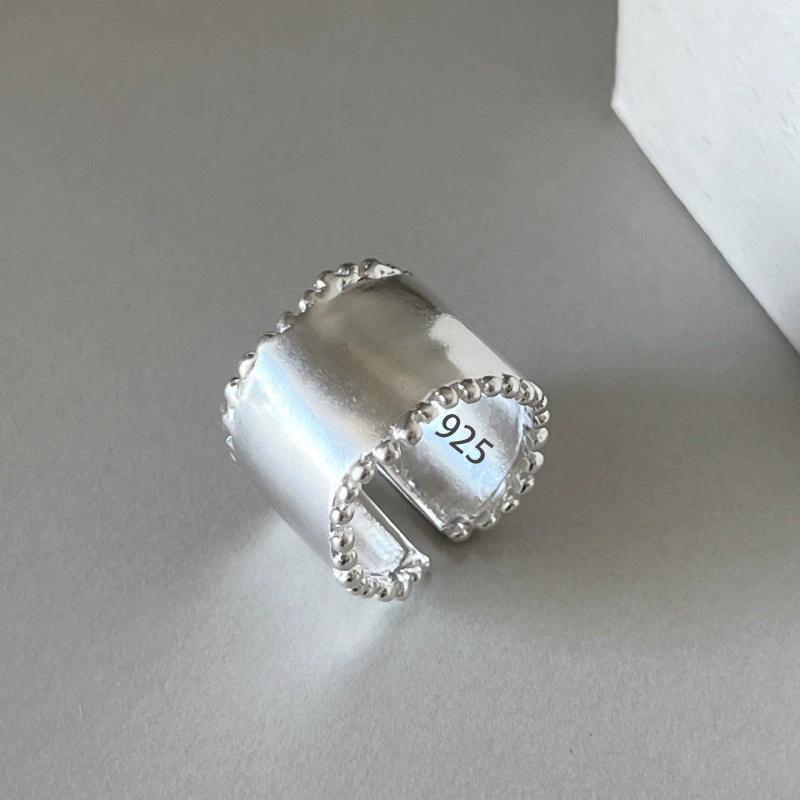 925 Sterling Silver Rings For Women Men Fine Jewelry Finger Adjustable Open Vintage Chain Ring For Party Birthday Gift