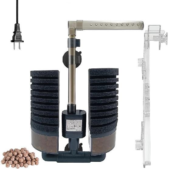 10-20 Gal Aquarium Sponge Filter with Pump,Electric Power Sponge Filter for Shrimp Betta Axolotl Betta Nano Fish Tank,Upgrade Clip Installation
