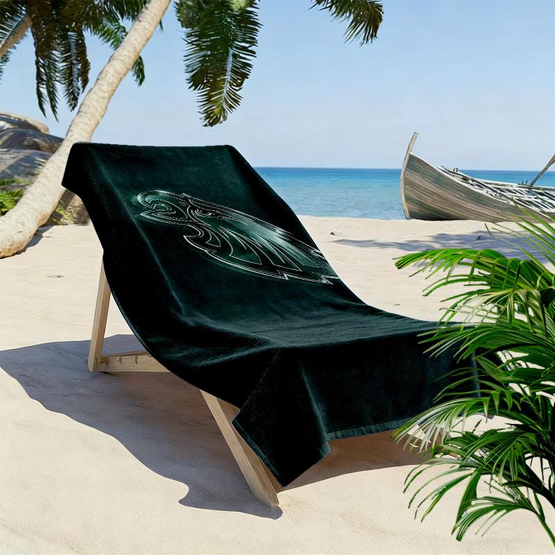 Philadelphia Eagles Print Beach Towel, Large Soft Quick Dry Towel for Beach Camping Swimming