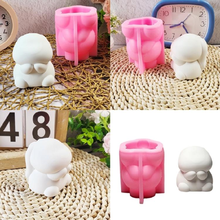 Silicone Molds 3D Rabbits Candle Molds Epoxy Resin Molds Castings Molds Ornament Plasters Molds Candle Making Molds