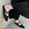 Fashion Cover Toe Mules For Women 2025 Ladies' Slippers Low Butterfly-Knot Pointed Summer Slides PU Butterfly-knot Synthetic Rubber Fabr