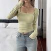 Casual Simple Solid Color Long-sleeved T-shirt Women's Autumn and Winter 2025