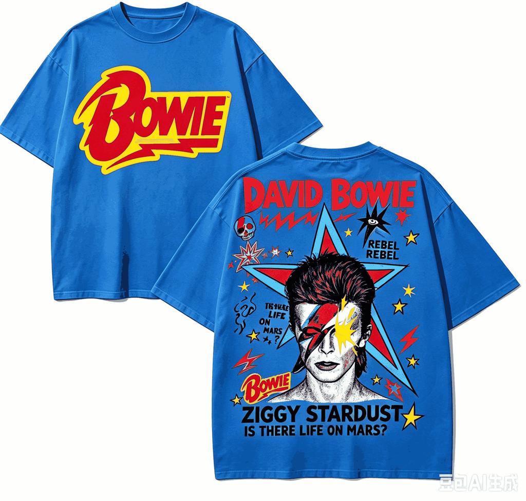 David Bowie Maglietta Regalo per Fan Unisex Unisex Harajuku Oversize Unisex Manica Corta Streetwear Alta Qualità Comoda Classica