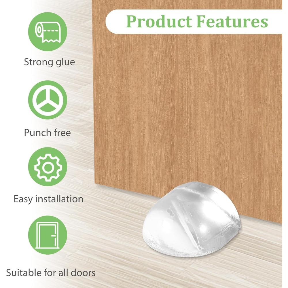 Door Stopper Punch-free Transparent Self Adhesive Door Holder Door Stop For Home Protect Walls And Furniture Accessories