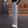 Women's Plus Velvet Wide-Leg Pants: Thick, High-Waisted, Slimming, Autumn/Winter, Plus Size, Loose-Fit, Casual, Trendy.