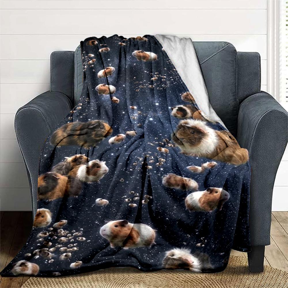 Guinea Pigs Print Flannel Blanket High Quality Warm Comfortable Cover for All Seasons Perfect for Gifts Home Decor