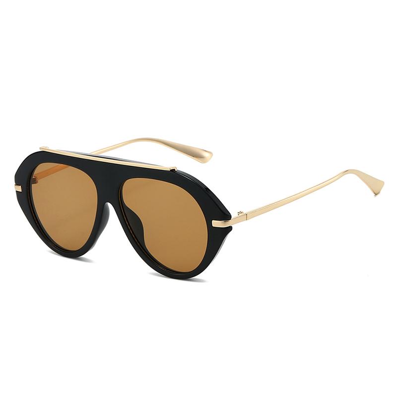 Vintage Patchwork Ins Popular Fashion Oversized Pilot Sunglasses Women Shades UV400 Retro Gradient Men Blue Green Sun Glasses