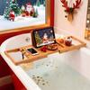 Utoplike Bamboo Bath Tray, Adjustable Bath Tray, Expandable Bath Rack, Portable Wine Holder