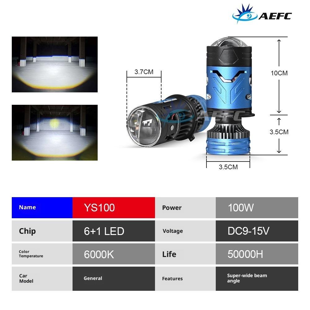 Auto LED Headlight H4 Lens Y7D Y8 Y6D LED Headlight 12-24V Motorcycle Headlight Double Lens