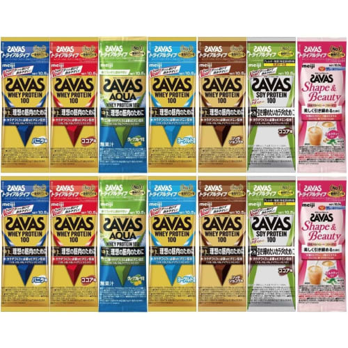 

[7 Flavors, Tasting Set] Meiji SAVAS Protein Trial Set (7 Flavors, 2 Bags of Each, 14 Bags Total) / SAVAS Trial / Soy Protein Trial / Protein, Small P