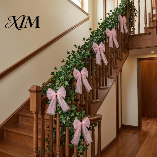 Romantic Bows for Easter Decorations Tulle Bow Christmas Tree Decoration, Pre-tied Gauze Mesh Versatile Fabric Festive Occasions Xmas Tree,