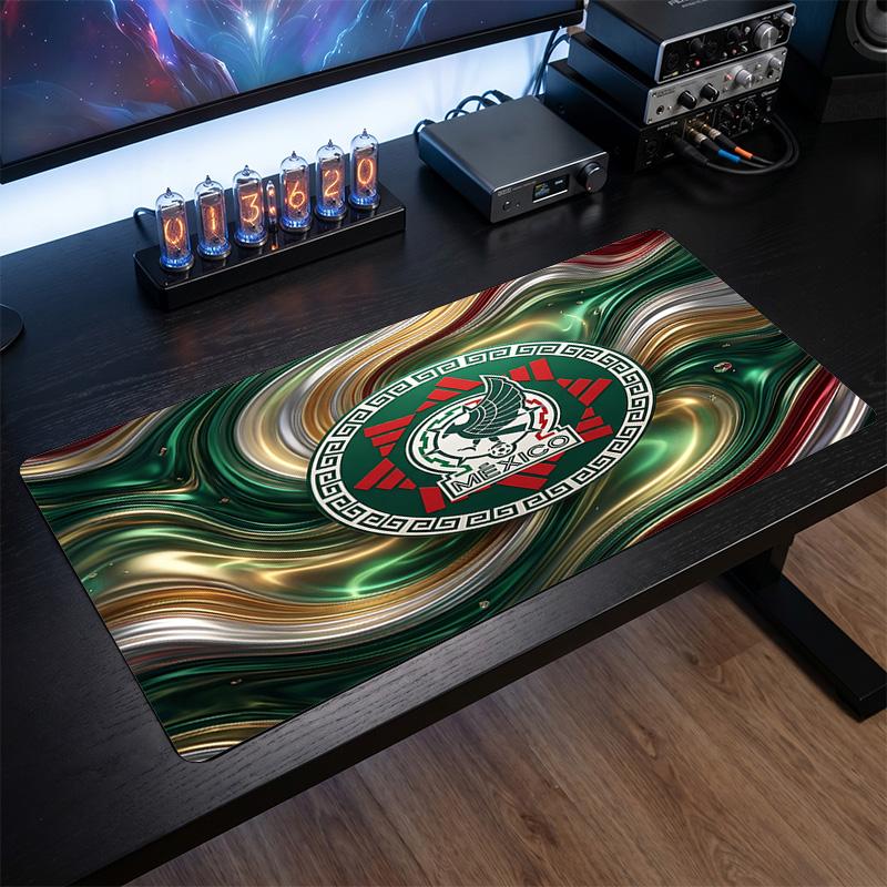 Mexico footbal Crest Mouse Pad, Extended Non Slip Rubber Desk Mat for Gaming Office Laptop Fan Gift