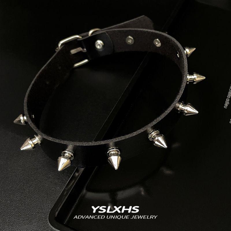 Punk Goth Choker Rivet Yabi Accessories Collar Stylish Exaggerated Versatile Necklace Fashion Dark Clavicle Chain