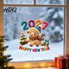 Knitted Wool Texture Decals Chinese New Year Window Stickers 2027 Goat Static Clings Reusable Festive Glass Clings Crochet Knit Lamb Decals