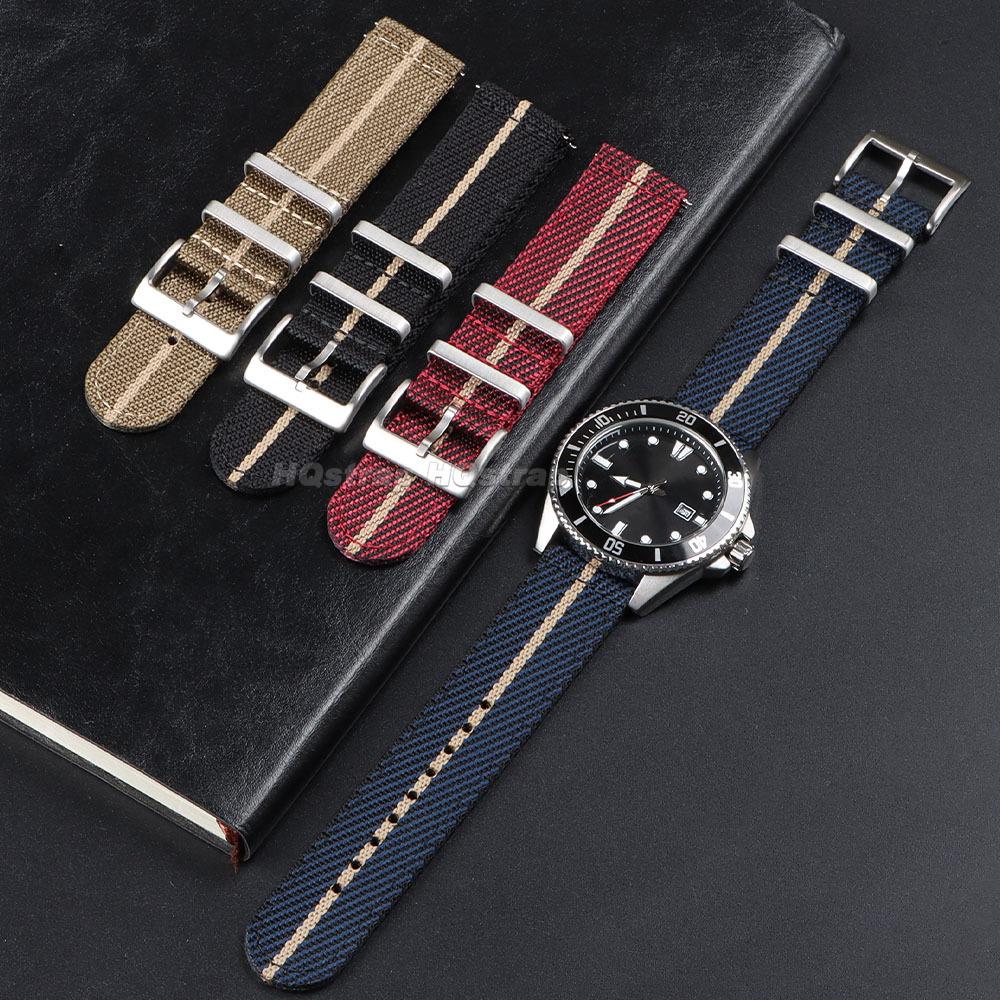 Sportovní vojenský nylonový řemínek na hodinky 20 mm 22 mm pro Seiko s rychloupínáním Univerzální plátěný náramek pro Omega Pánské chytré hodinky Řemínek na zápěstí