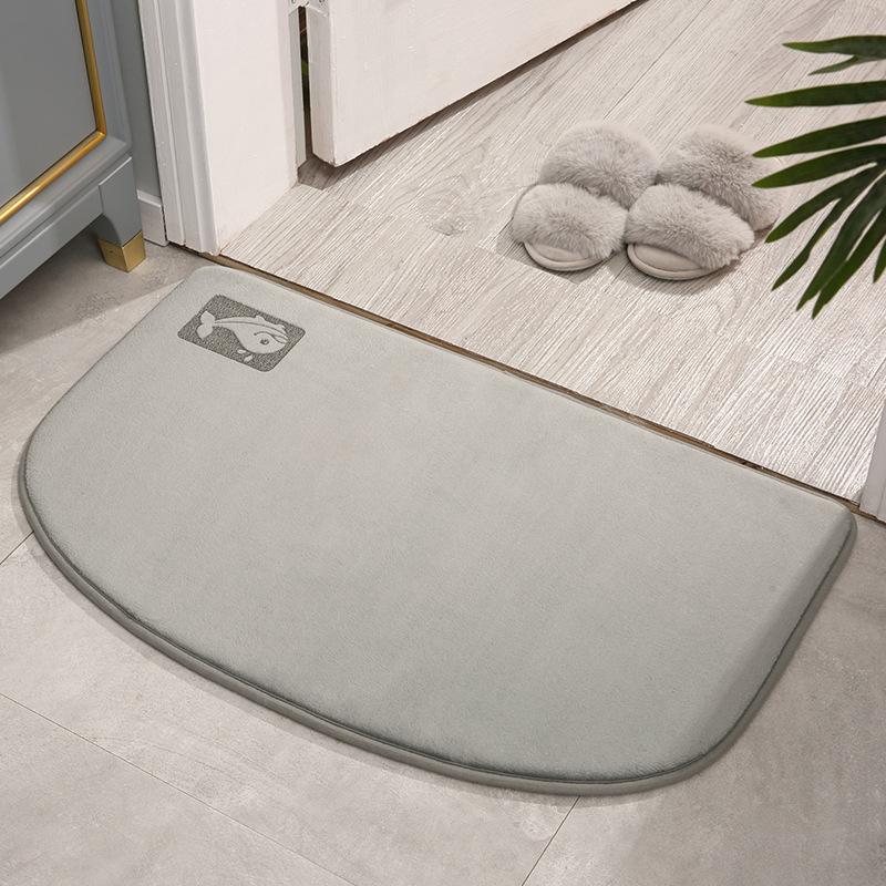 Semicircular Door Mat Toilet Floor Mat Bathroom Absorbent Non-slip Mat Kitchen Anti-fall Mat Bathroom Household Floor Mat