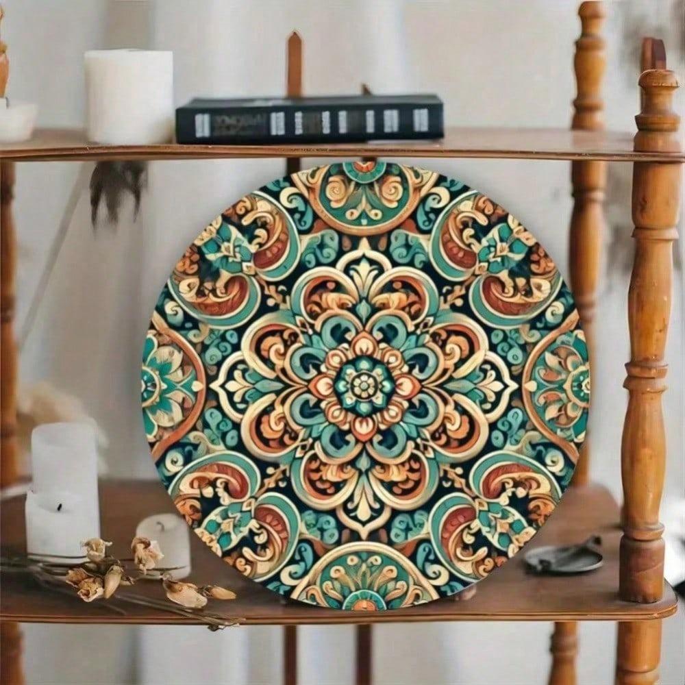 Large Moroccan Floral Metal Wall Art, Vintage Boho Hanging Decor for Living Room, Bedroom, Kitchen, Bar, Cafe