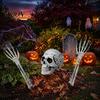 Stabile Outdoor Halloween-Pfähle Realistischer Skelett-Pfahl, Gruselige Totenkopf-Hand Hof-Rasen-Dekorationen Schild für Garten Friedhof Dekor Einfache Montage