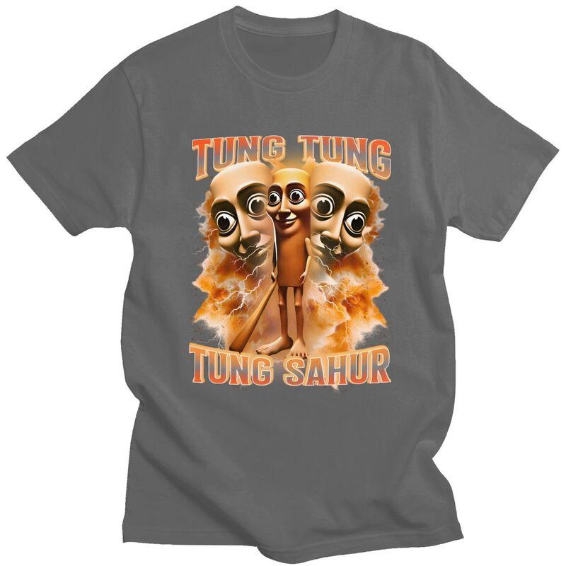 Tung Tung Tung Sahur Italian Brainrot T Shirt Unisex Women ShortSleeve Tshirts Summer Casual Graphic Tee Cotton Slim Fit Clothes