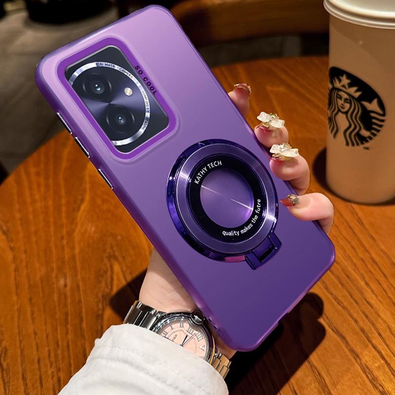 Laser Matte Hard Ring Magnetic Bracket Case For Oppo A5 Pro A5Pro A53 A5 A9 2020 Reno 13 Reno13 Realme 14 Pro Plus Stand Cover