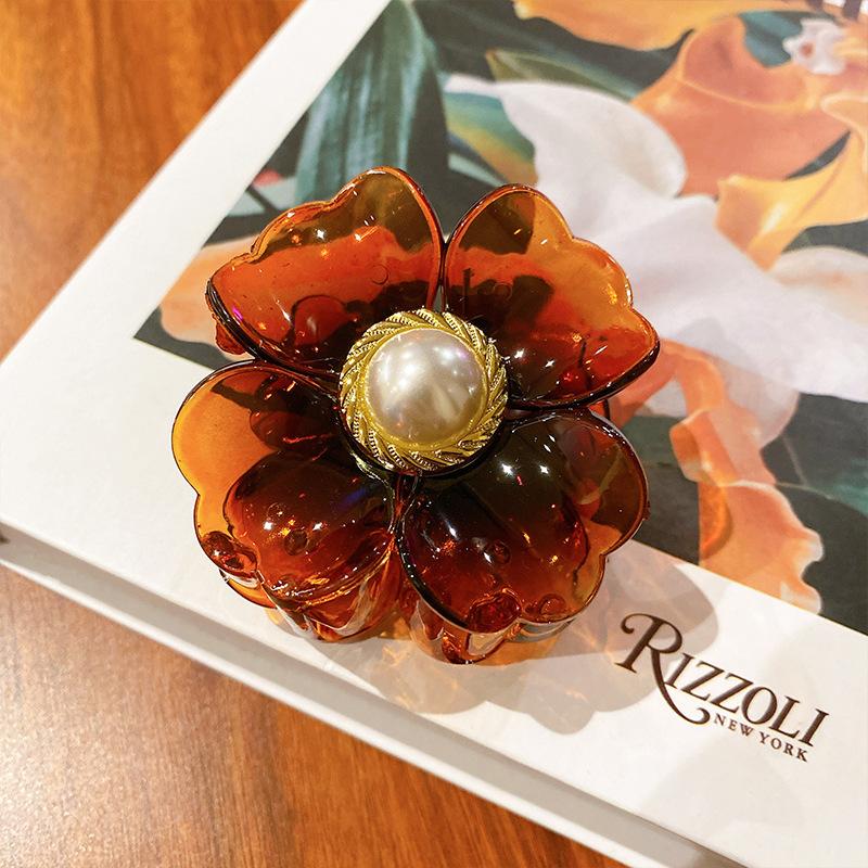 

Шикарная заколка-краб для волос длиной 63 см с красивым цветочным дизайном, идеально подходящая для женщин Clear Brown