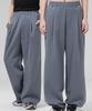 Geulaenpini Premium Double-Sided Brushed Wide One-Pleat Two-Way String Training Pants - Gray