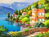 5d Diy Diamond Painting Seaside House Town Full Square/round Embroidery Mosaic Mountain Landscape Home Decor