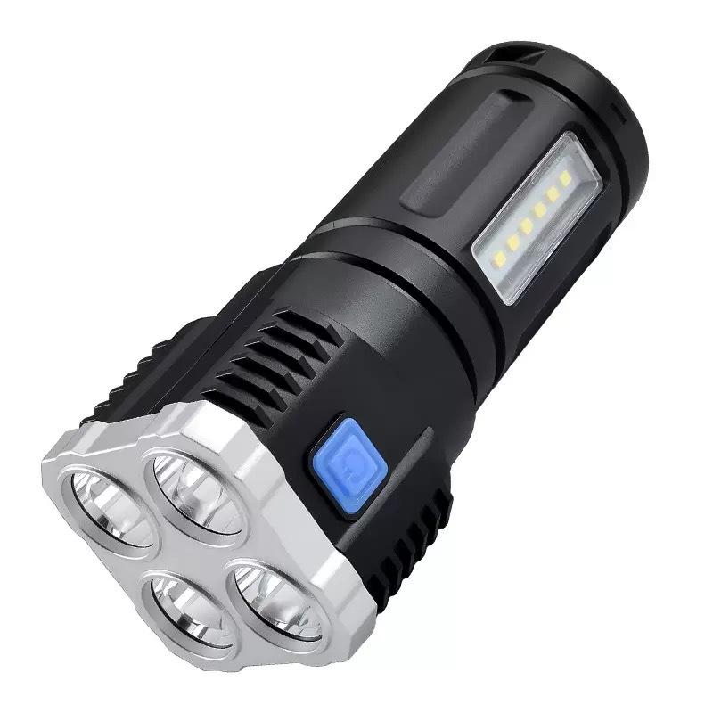 Rechargeable Led Flashlight Super Bright Mini Work Light 3 Modes Waterproof Portable Cob Tactical Torch Zoomable Camping Lantern