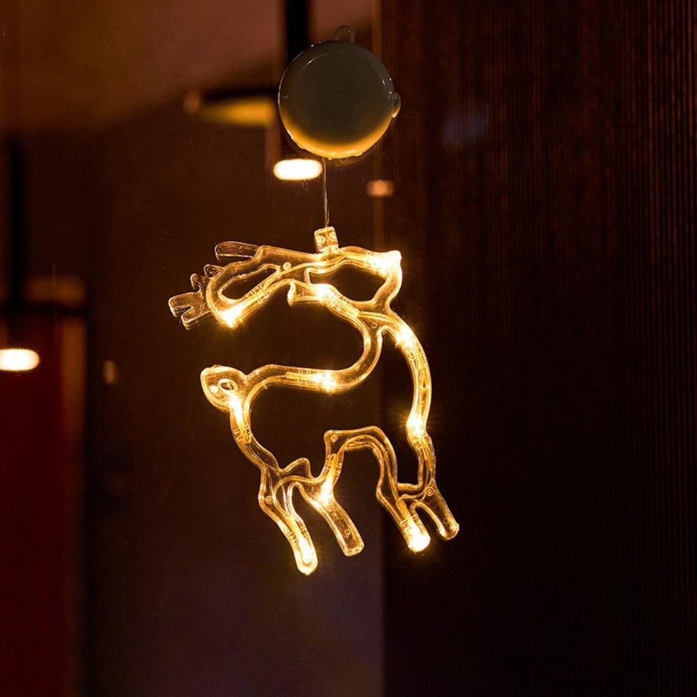 Suction Cup Snowflake Light Warm Light Christmas Decoration  Holiday Lighting