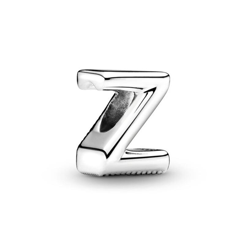 Classic Letter Alphabet A-Z Silver 925 Charm Beads Fit Charms Bracelet  Beads for Women Jewelry Making Gifts