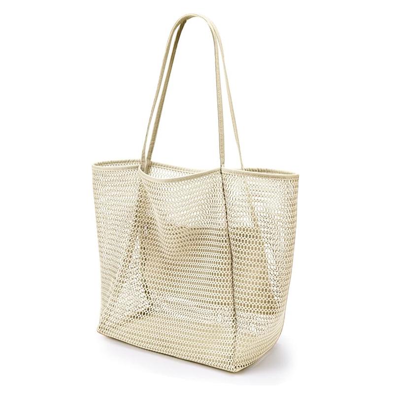 Beach Bag  Mesh Tote Bag  for Travel Pool Family Beach Vacation Cruise Essentials Organizer Storage Bags