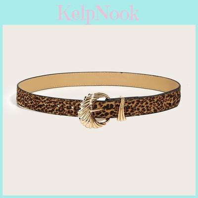 Tiger Print Minimalist Thin Belt With Pu Material And Metal Pin Closure For Daily Office Outfit