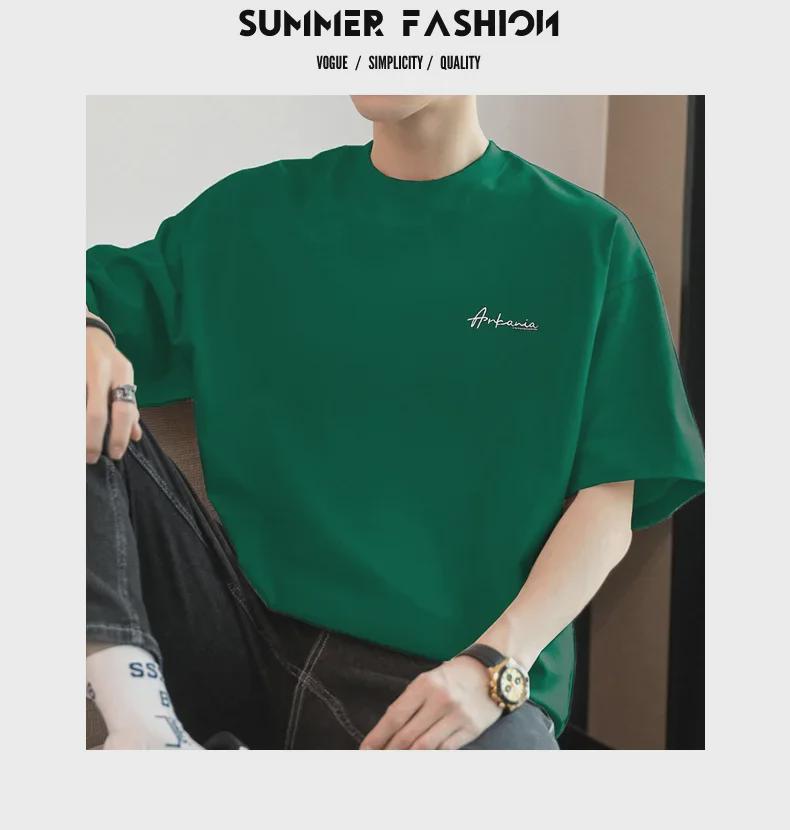 Herren T-Shirt Kurzarm Baumwolle Schwergewicht 260g Amerikanischer Stil (Sommer 2025 Trenddruck)