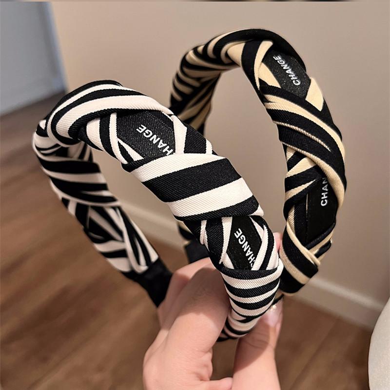 Women's fashion headband ins zebra pattern niche hairband temperament retro hair accessories