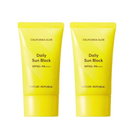 Nature Republic California Aloe Daily Sun Block SPF50+ PA++++ (57ml x 2 Packs)