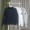 CP COMPANY Half-Zip Fleece Sweatshirt Solid Color Pocket Badge Casual Top Men Women