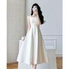 French Chic Two-Piece Qipao Top & Camisole Dress Set for Women - Spring & Autumn High-Waisted Style