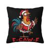 Christmas F-Caw-F Chicken Pillowcase Printed Polyester Cushion Cover Decoration Throw Pillow Case Cover Home Zipper 40*40cm