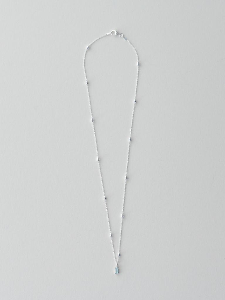 Lucore Silver 925 Sky Blue Baguette Silver Necklace