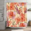 Luxurious Bath Curtain with Beautiful Floral Pattern for Bathroom Decoration Orange Pink Purple White Shower Curtain Washable Fa