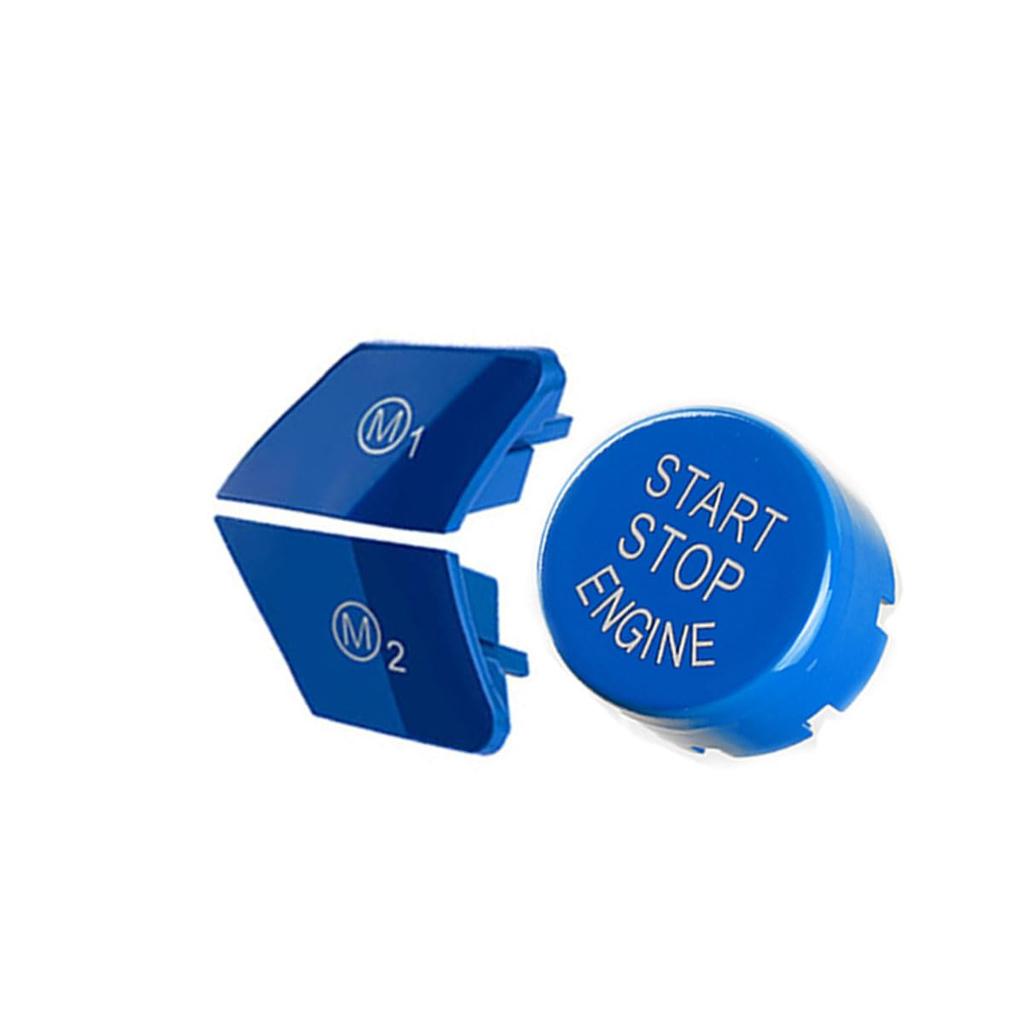Blue Car Steering Wheel M1 M2 Mode Button & Start Engine Switch Button for BMW M3 M4 M5 M6 X5M X6M F10 F15 F16 F30 F34 F36 M Sport