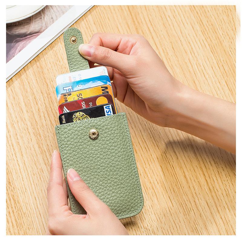 Fashion Lady RFID Antykradzieżowy Szczotka Etui na Karty Kredytowe Portfel Kreatywny Rysuj Klamrę Etui Mini Prostota Etui na Karty Kieszonkowe Damskie Przenośne Cienkie Etui na Karty