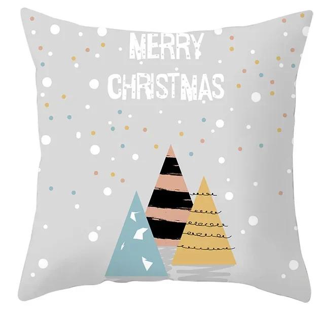 40/45/50/60cm Merry Christmas Santa Claus Printed Cushion Cover for Home Living Room Sofa Decoration Square Pillowcase