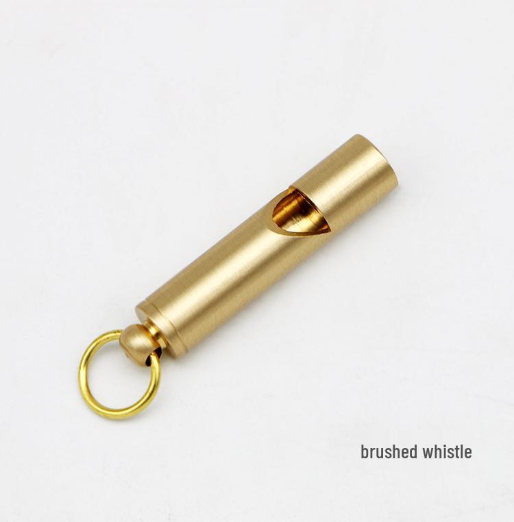 Brass Outdoor Survival Whistle: Bamboo Joint Keychain Pendant for Kids' Adventure