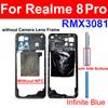 For Realme 8i 8 Pro 8S 8 4G 5G Middle Frame Housing Bezel Middle Frame Cover With Side Button Camera Lens Cover Repair