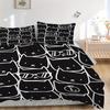 3pcs Cat Face Bedding Set, Breathable and Soft, Suitable for All Seasons, Ideal for Home Use, Suitable for Bedroom Decor 21124
