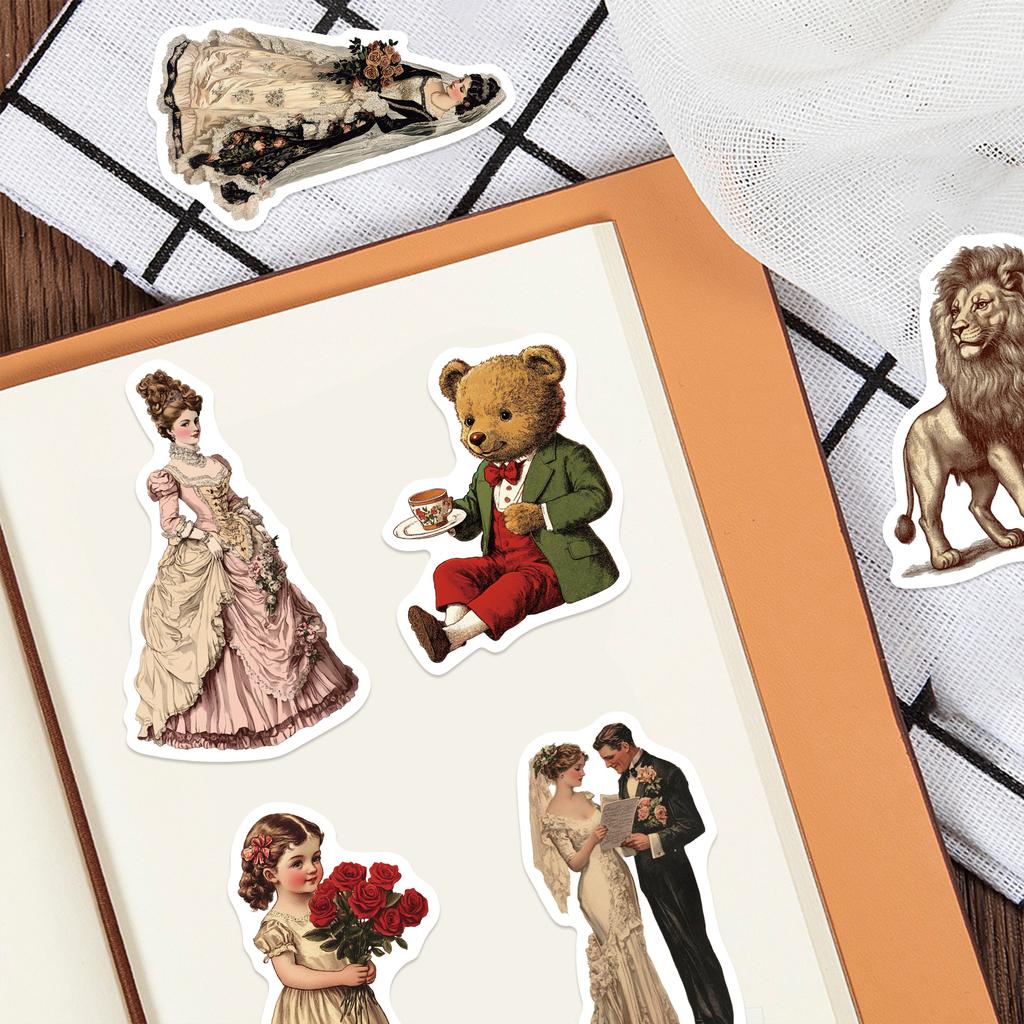 50PCS Vintage Art Aesthetic Stickers Hand-Painted Graffiti Designs Suitable for Decorating Mugs Notebooks and Phones Stickers