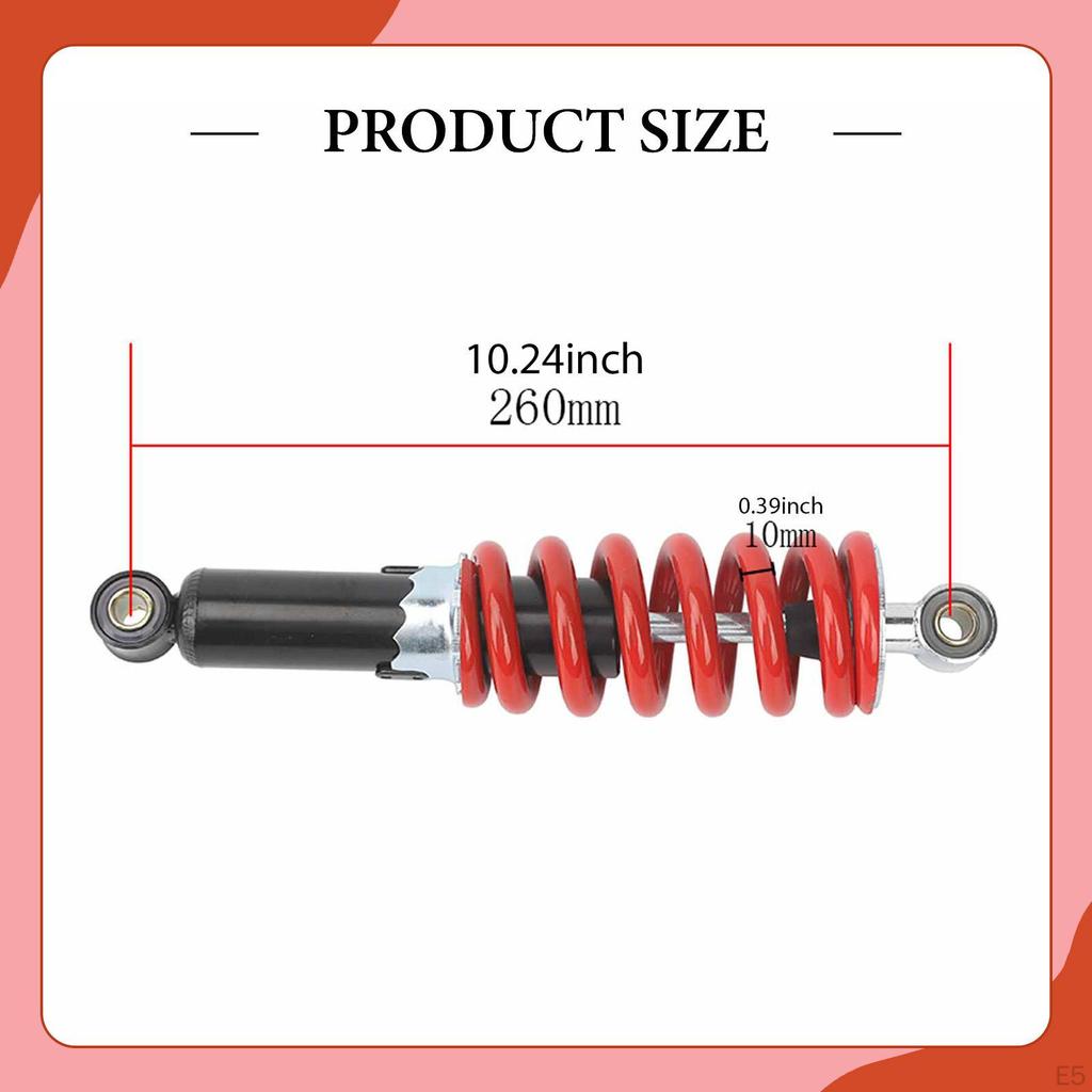 Motorcycle Shock Absorber 260mm Damper Easy Installation Spare Universal Suspension Spring